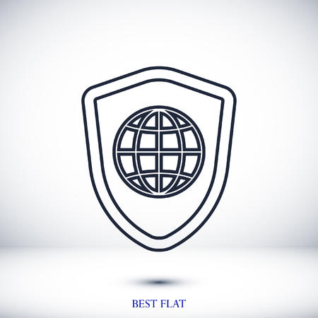 shield icon, stock vector illustration flat design styleのイラスト素材