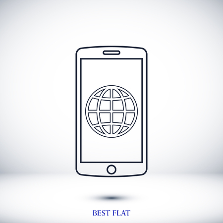 mobile smartphone icon, stock vector illustration flat design styleのイラスト素材