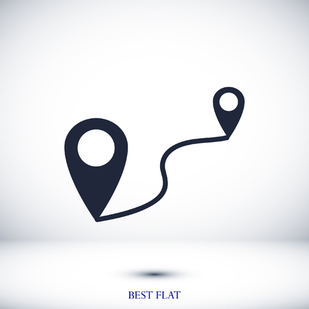 map vector icon, stock vector illustration flat design styleのイラスト素材