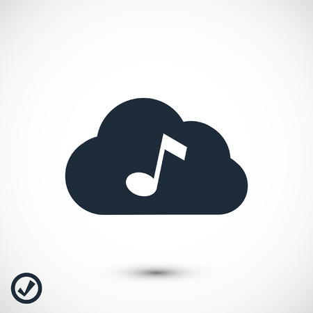 music upload download to the cloud icon stock vector illustration flat designのイラスト素材
