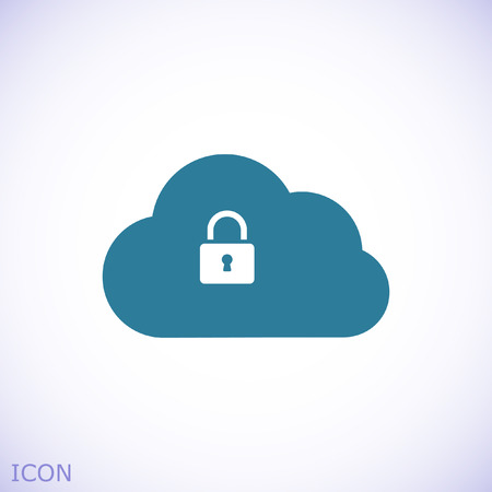lock cloud icon, stock vector illustration flat designのイラスト素材