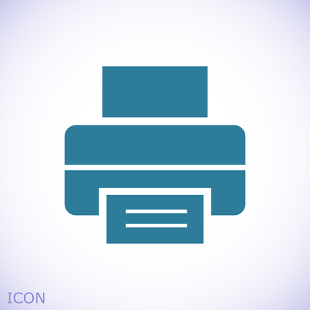 print icon, stock vector illustration flat design styleのイラスト素材