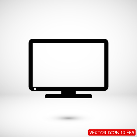 Monitor icon, stock vector illustration flat design styleのイラスト素材