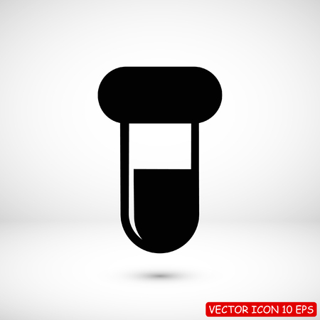 test tube icon, stock vector illustration flat design styleのイラスト素材