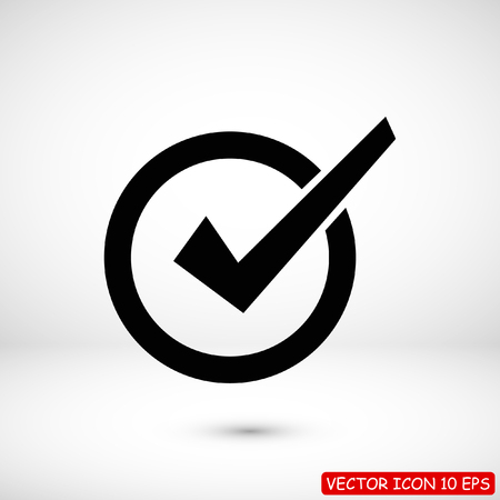 Confirm icon, stock vector illustration flat design styleのイラスト素材