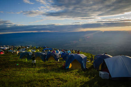 Camp on mountain , Thailandの写真素材