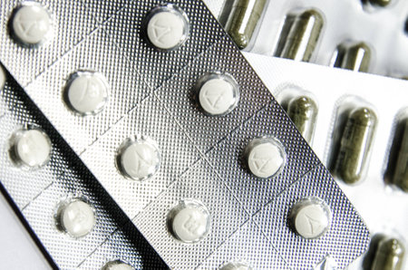 capsules and pills closeupの写真素材