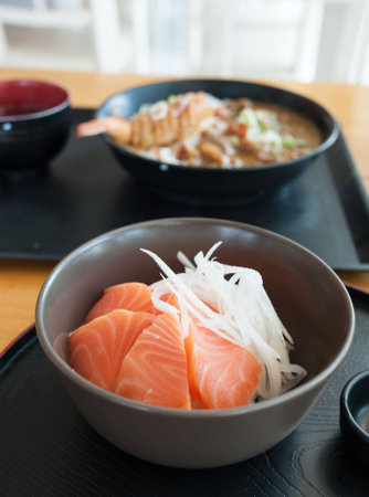 Salmon Sashimiの写真素材