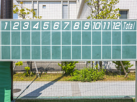 Scoreboard of a Baseball gameの写真素材