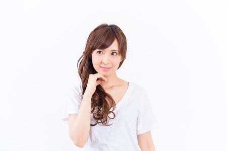 young japanese woman smilingの写真素材