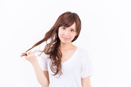 young japanese woman smilingの写真素材