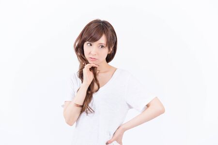 young japanese woman smilingの写真素材
