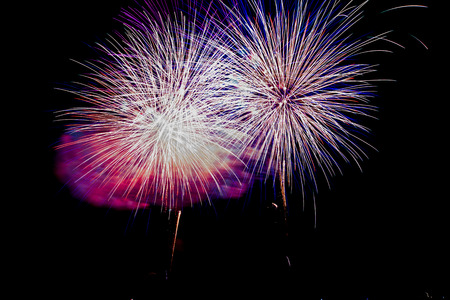 Fireworks on the darkness nightの写真素材