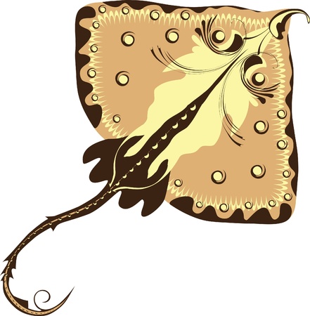 cramp-fish, stylized Electric ray.のイラスト素材