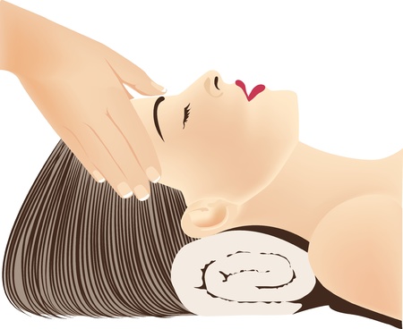 Face massage.のイラスト素材