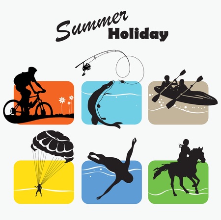 Active rest, summer holiday, set iconのイラスト素材