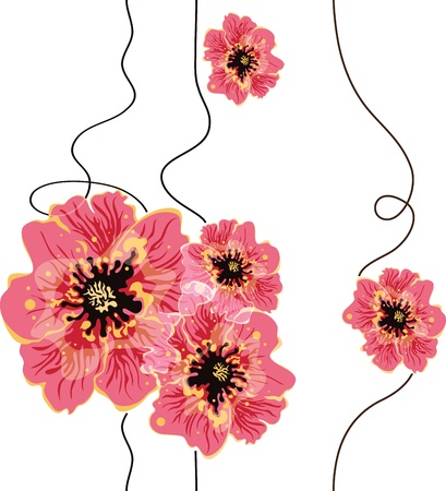 Seamless floral background designのイラスト素材