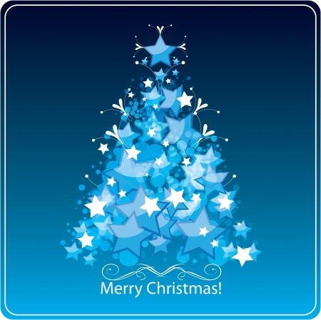 Stylized Christmas tree, greetings card. のイラスト素材