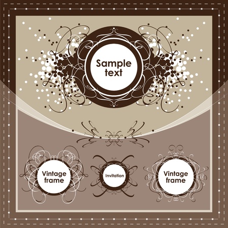 Vintage frame setのイラスト素材