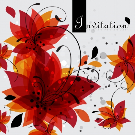 floral invitation card illustrationのイラスト素材