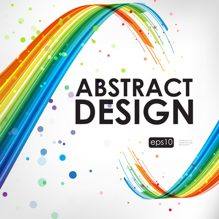 Abstract background with curve lines, colorful compositionのイラスト素材
