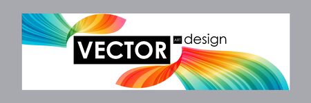 Colorful banner with bright flow elements, abstract layoutのイラスト素材