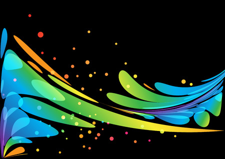 Abstract background, colored element on blackのイラスト素材