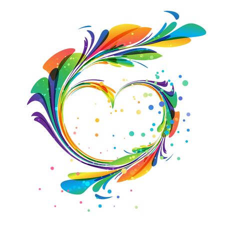 Art heart ornament on white backgroundのイラスト素材