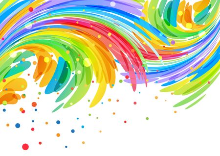 Congratulatory background with abstract curved colored elements on whiteのイラスト素材