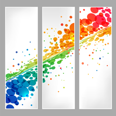 Circle design, colorful ellipse elements with effect on white backgroundのイラスト素材