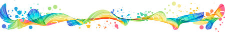 Abstract horizontal splash, modern multicolored ornament, vector design