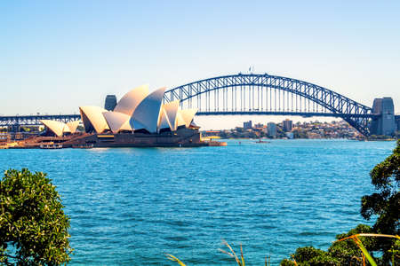 Opera House and Harbor Bridge, Sydney, Australiaのeditorial素材