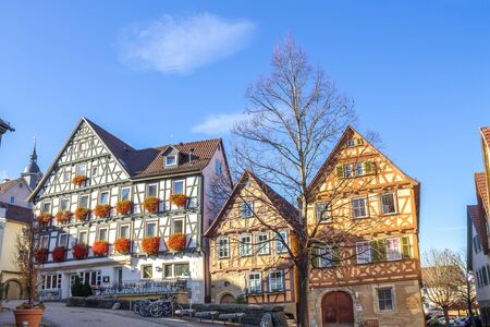 Historical city of Marbach am Neckar, Germanyの写真素材