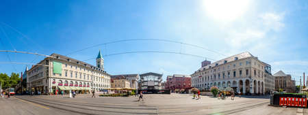 Panorama, Market in Karlsruhe, Germanyのeditorial素材
