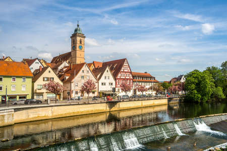 Historical city of Nuertingen, Germanyのeditorial素材
