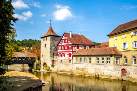 Historical city of Schwaebisch Hall, Germanyのeditorial素材