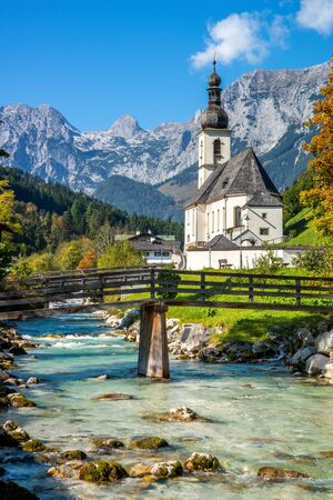 Church in Ramsau, Berchtesgaden, Germanyの写真素材