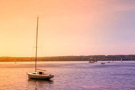 Ammersee, Herrsching, Germanyの写真素材