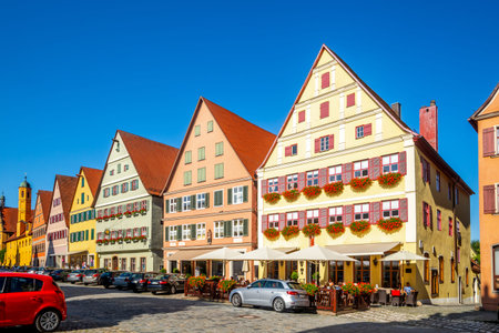 Market in Dinkelsbuehl, Germanyの写真素材