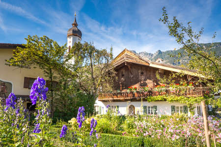 Historical city of Garmisch-Partenkirchen, Germanyのeditorial素材