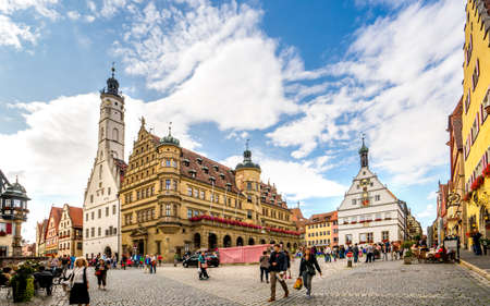 Market in Rothenburg ob der Tauber, Germanyのeditorial素材