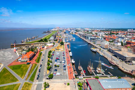 View over Bremerhaven, Germanyのeditorial素材