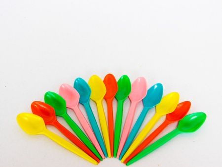 Set of  Colored Spoons, Isolatedの写真素材