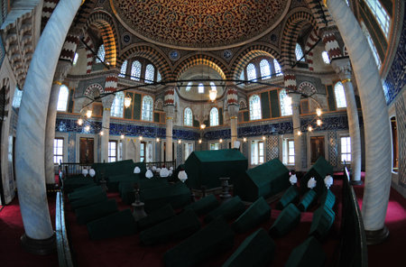 Interior of Suleymaniye Mosque, Istanbul, Turkeyのeditorial素材