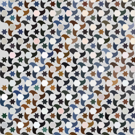 Beautiful colorful pattern illustration of traditional eastern european arabic style tile design best for wallpaper, poster, card, cover and social media decoration.の写真素材