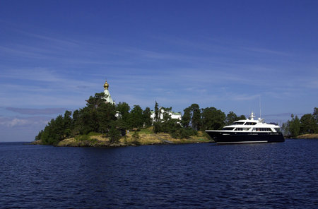 The monastery on Valaam Island in Kareliaの写真素材
