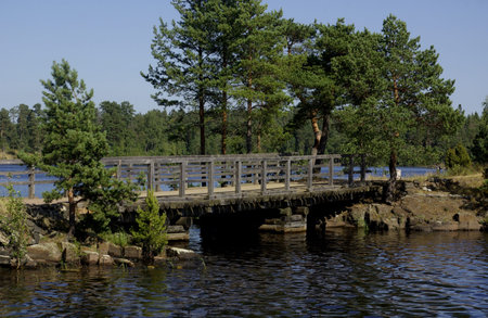 The bridge on Valaam in Karelia