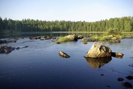 The Republic of Karelia  Summer on the riverの写真素材