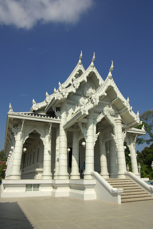 Buddhist Temple of the White Dragon in Krabi Town, Thailandの写真素材