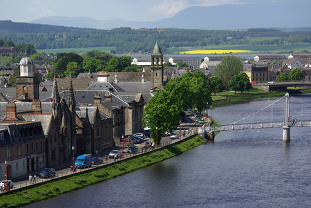 Bridge in Inverness, Scotland on a sunny summer dayのeditorial素材